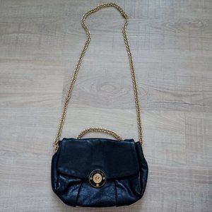 Henri Bendel Black with Adjustable Gold Chain Crossbody Shoulder Purse Bag